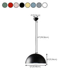 Matte Metal Dome Pendant Light Adjustable Height #size
