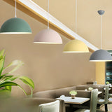 Matte Metal Dome Pendant Light Adjustable Height Image - 2