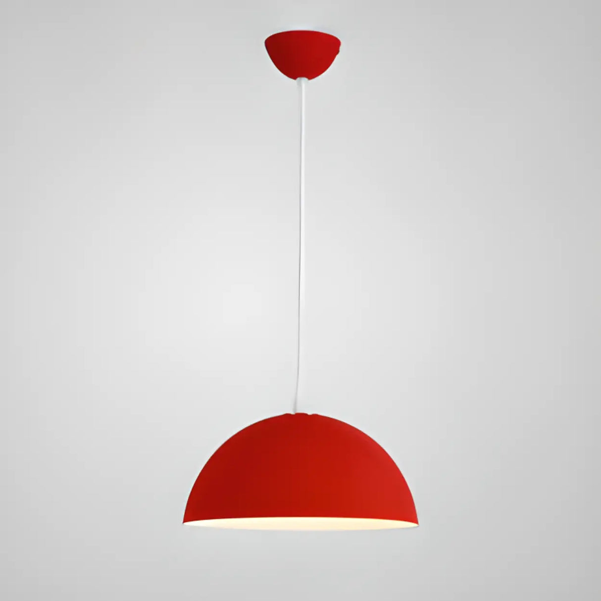Matte Metal Dome Pendant Light Adjustable Height Image - 7