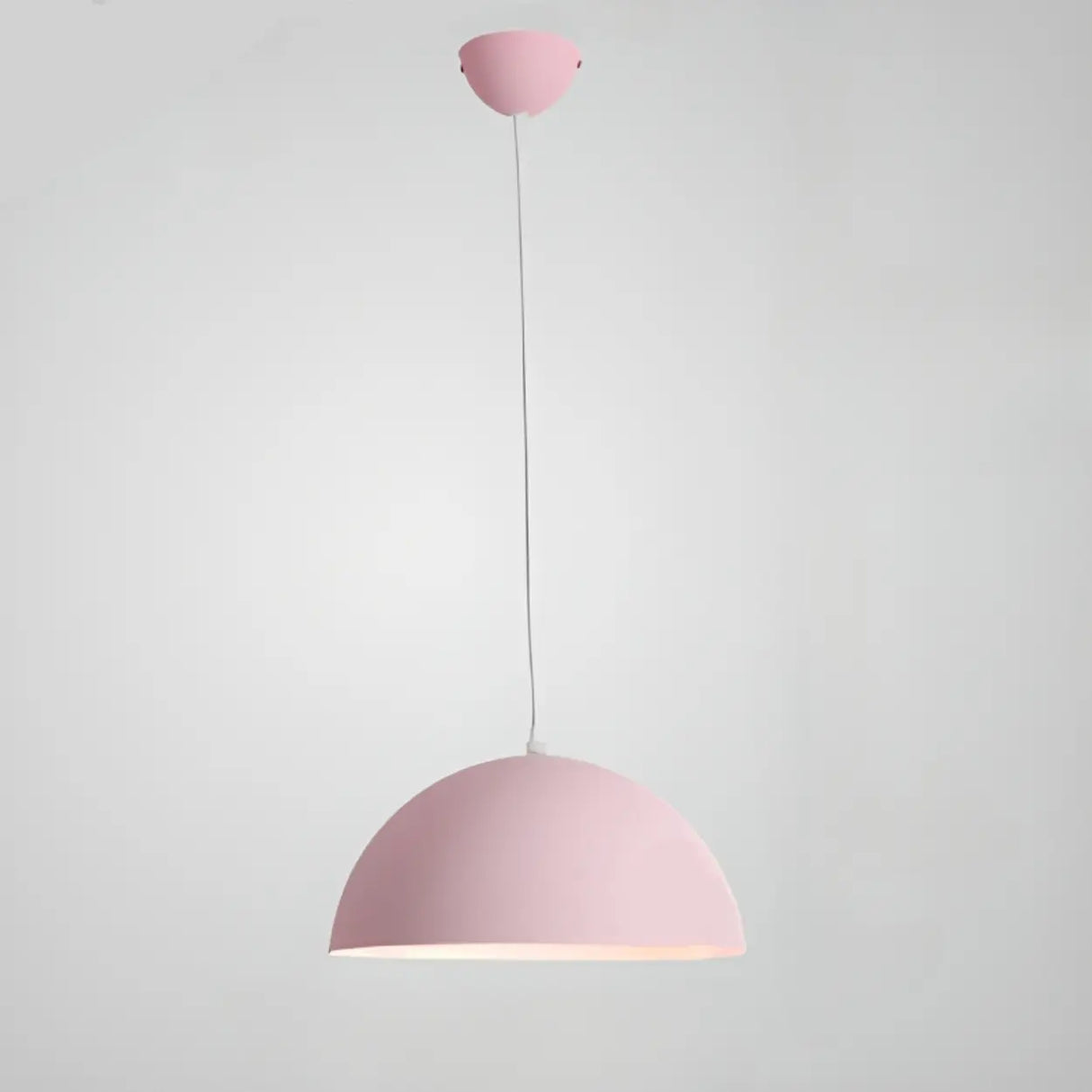 Matte Metal Dome Pendant Light Adjustable Height Image - 8