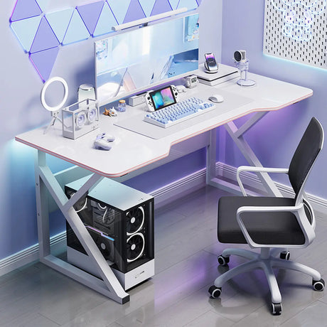 Medium Fiberboard Computer Desk with Cable Management Image - 1