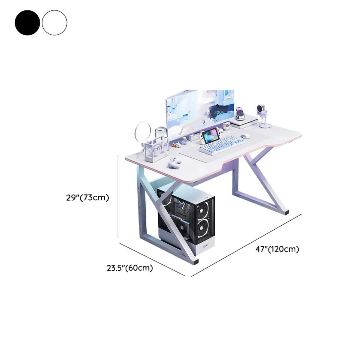 Medium Fiberboard Computer Desk with Cable Management 