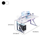 Medium Fiberboard Computer Desk with Cable Management Image - 19