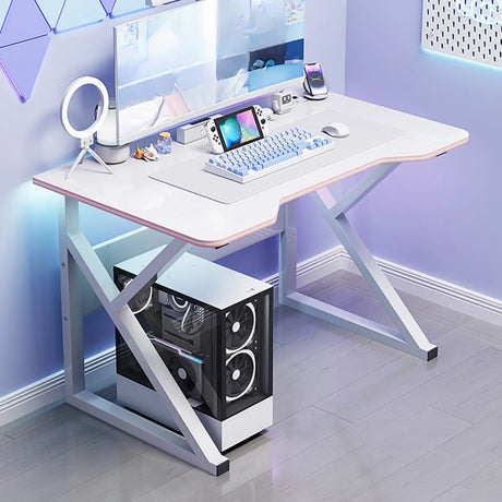 Medium Fiberboard Computer Desk with Cable Management Image - 2