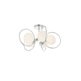 Medium Ring Globe Glass Semi-Flush Mount Light 3-Light Image - 3