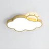 Medium Sun Cloud White Flush Mount Light Kids Room Image - 3