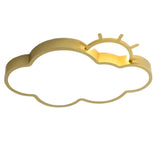 Medium Sun Cloud White Flush Mount Light Kids Room Image - 10