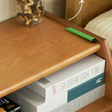 Medium Wood Tone Short Kids Nightstand with Drawers Image - 9
