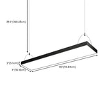 Meeting Room Large Aluminum Rectangular Pendant Light #size