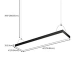 Meeting Room Large Aluminum Rectangular Pendant Light Image - 11
