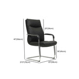 Metal Adjustable Black High-Back Leather Office Chair Image - 12