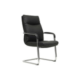 Metal Adjustable Black High-Back Leather Office Chair Image - 2