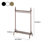 Metal Brown Freestanding Garment Coat Rack with Shelves Image - 13