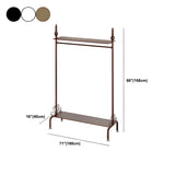 Metal Brown Freestanding Garment Coat Rack with Shelves Image - 16