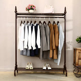 Metal Brown Freestanding Garment Coat Rack with Shelves Image - 8