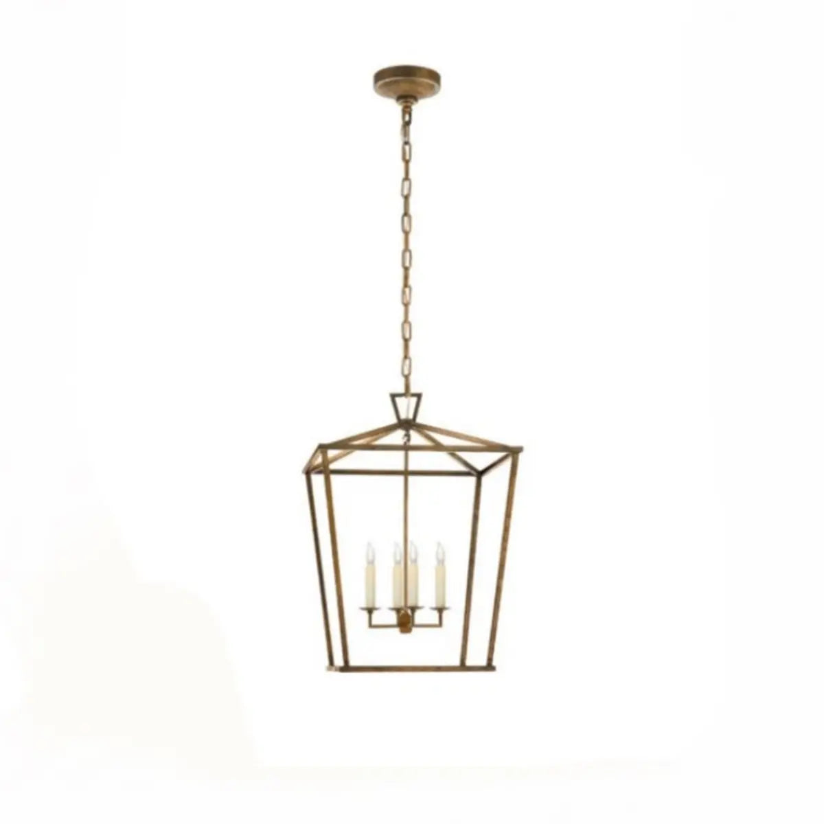 Metal Cube Black Candle Adjustable Height Foyer Chandelier Image - 4