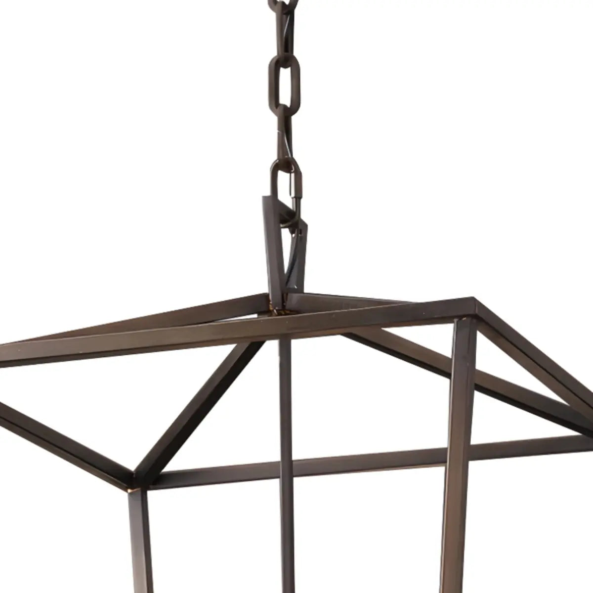 Metal Cube Black Candle Adjustable Height Foyer Chandelier Image - 5