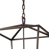 Metal Cube Black Candle Adjustable Height Foyer Chandelier Image - 5