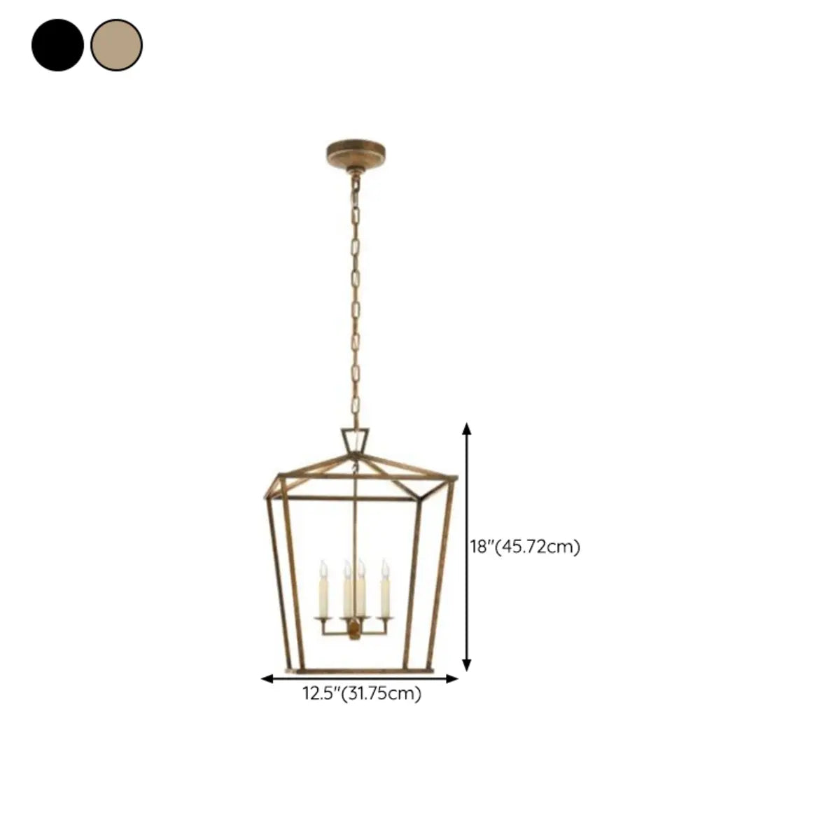 Metal Cube Black Candle Adjustable Height Foyer Chandelier 