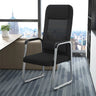 Metal Frame Black Mesh Ergonomic Fixed Arm Office Chair Image - 2