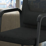 Metal Frame Black Mesh Ergonomic Fixed Arm Office Chair Image - 4