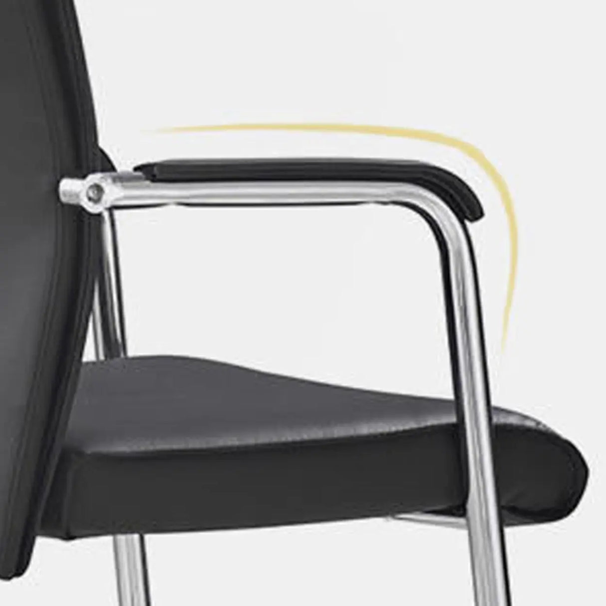 Metal Frame Black Task Leather Conference Office Chair Image - 10