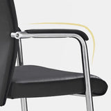 Metal Frame Black Task Leather Conference Office Chair Image - 10