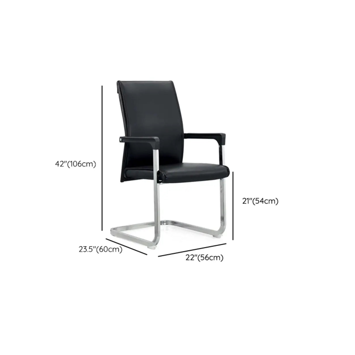 Metal Frame Black Task Leather Conference Office Chair 