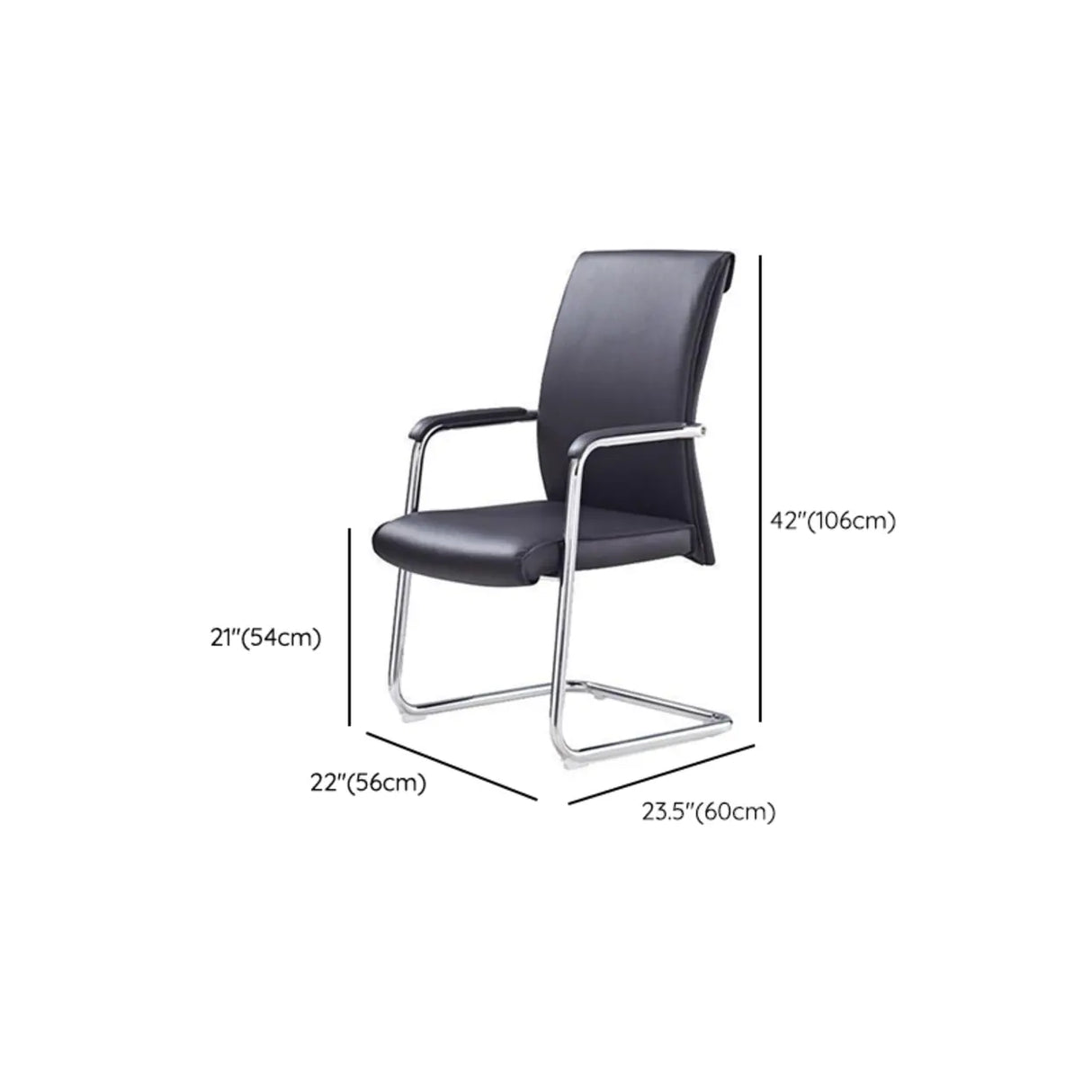 Metal Frame Black Task Leather Conference Office Chair Image - 14