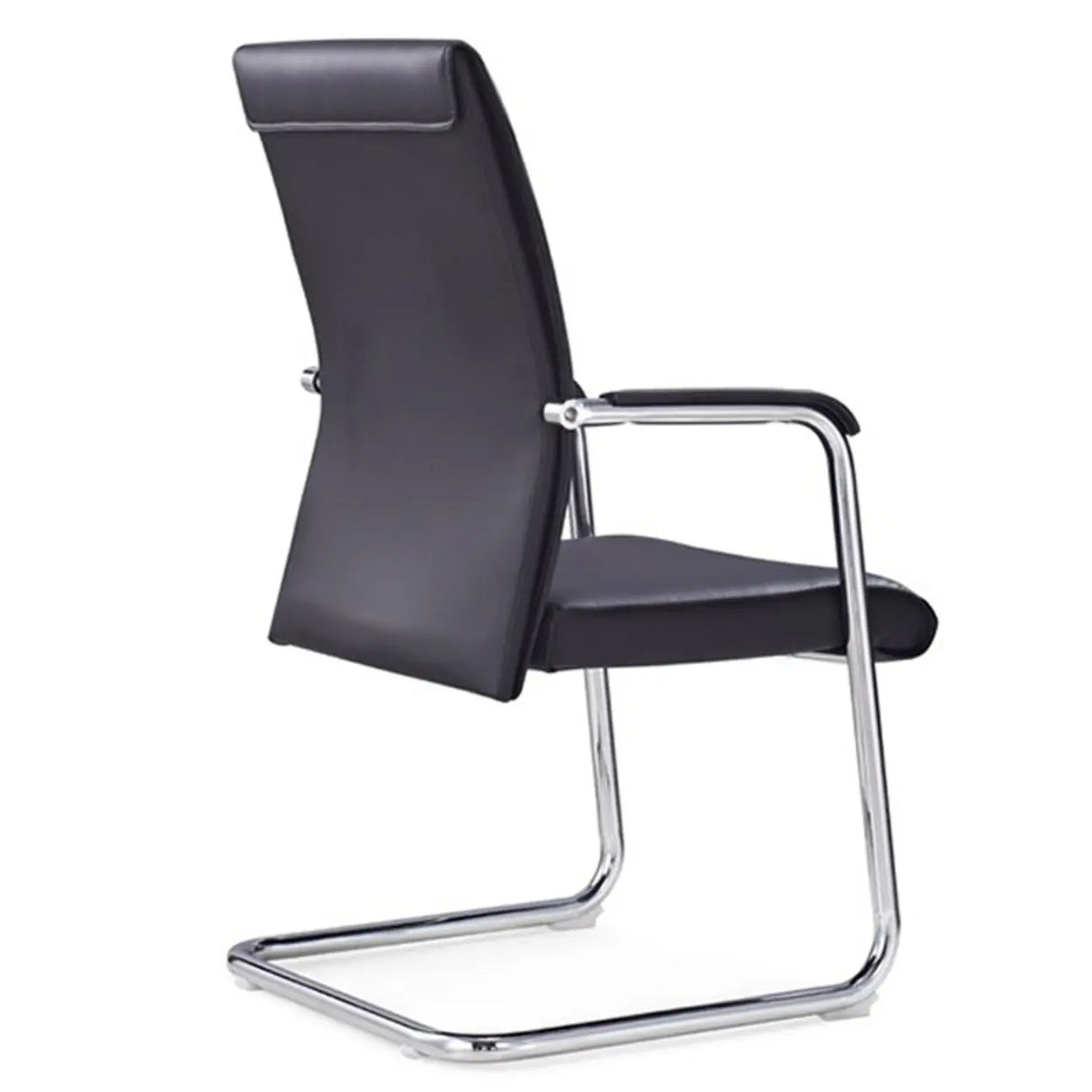 Metal Frame Black Task Leather Conference Office Chair Image - 6