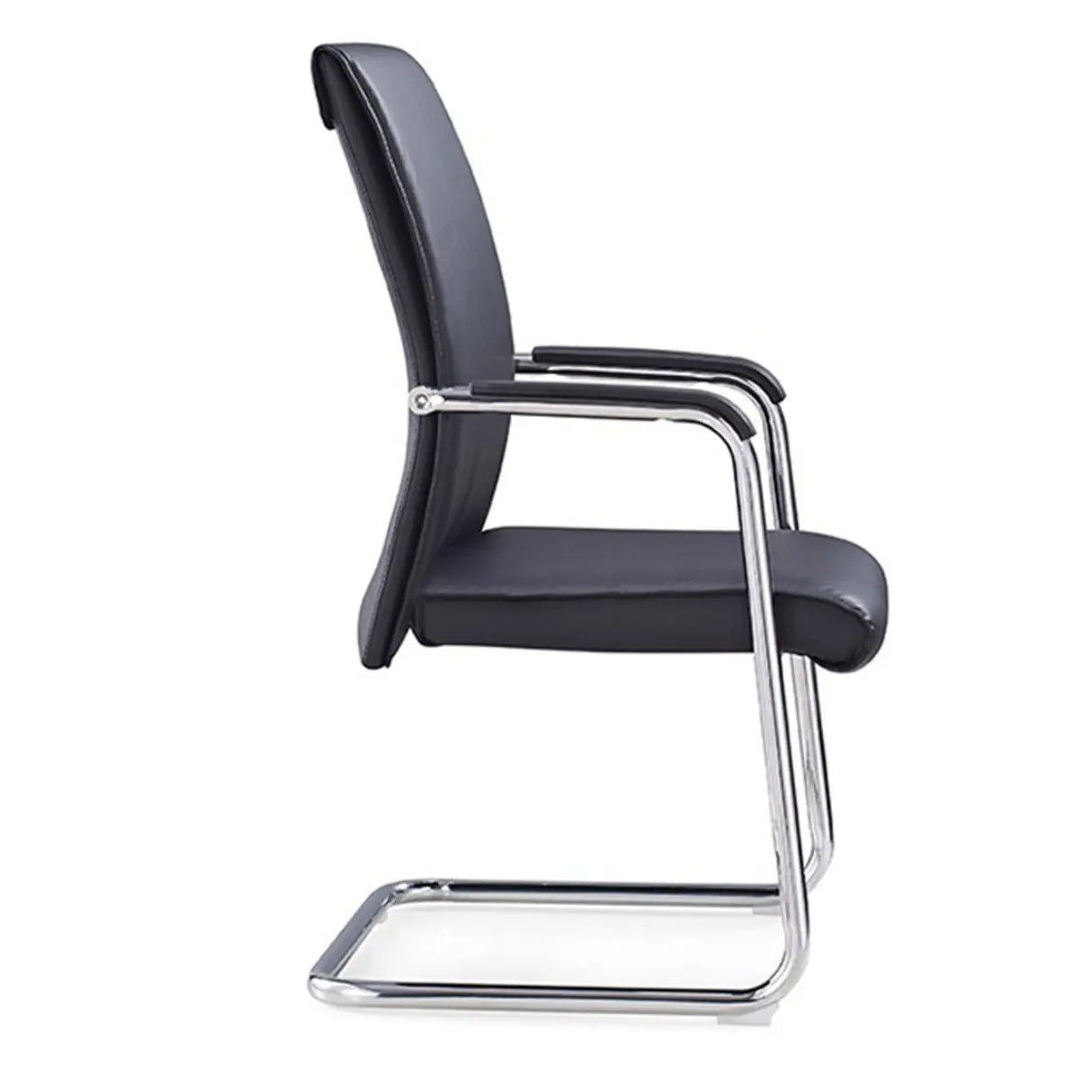 Metal Frame Black Task Leather Conference Office Chair Image - 7
