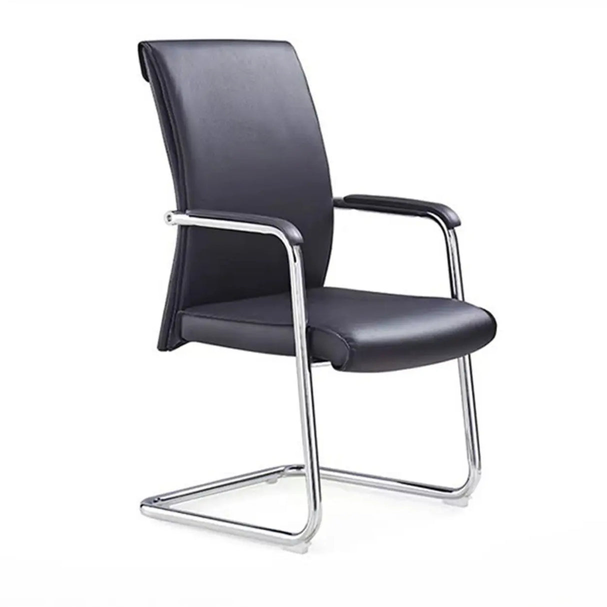 Metal Frame Black Task Leather Conference Office Chair Image - 8