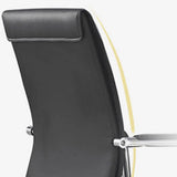 Metal Frame Black Task Leather Conference Office Chair Image - 9