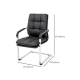 Metal Frame Ergonomic Black Leather Office Chair with Arms Image - 12