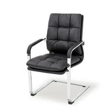 Metal Frame Ergonomic Black Leather Office Chair with Arms Image - 5