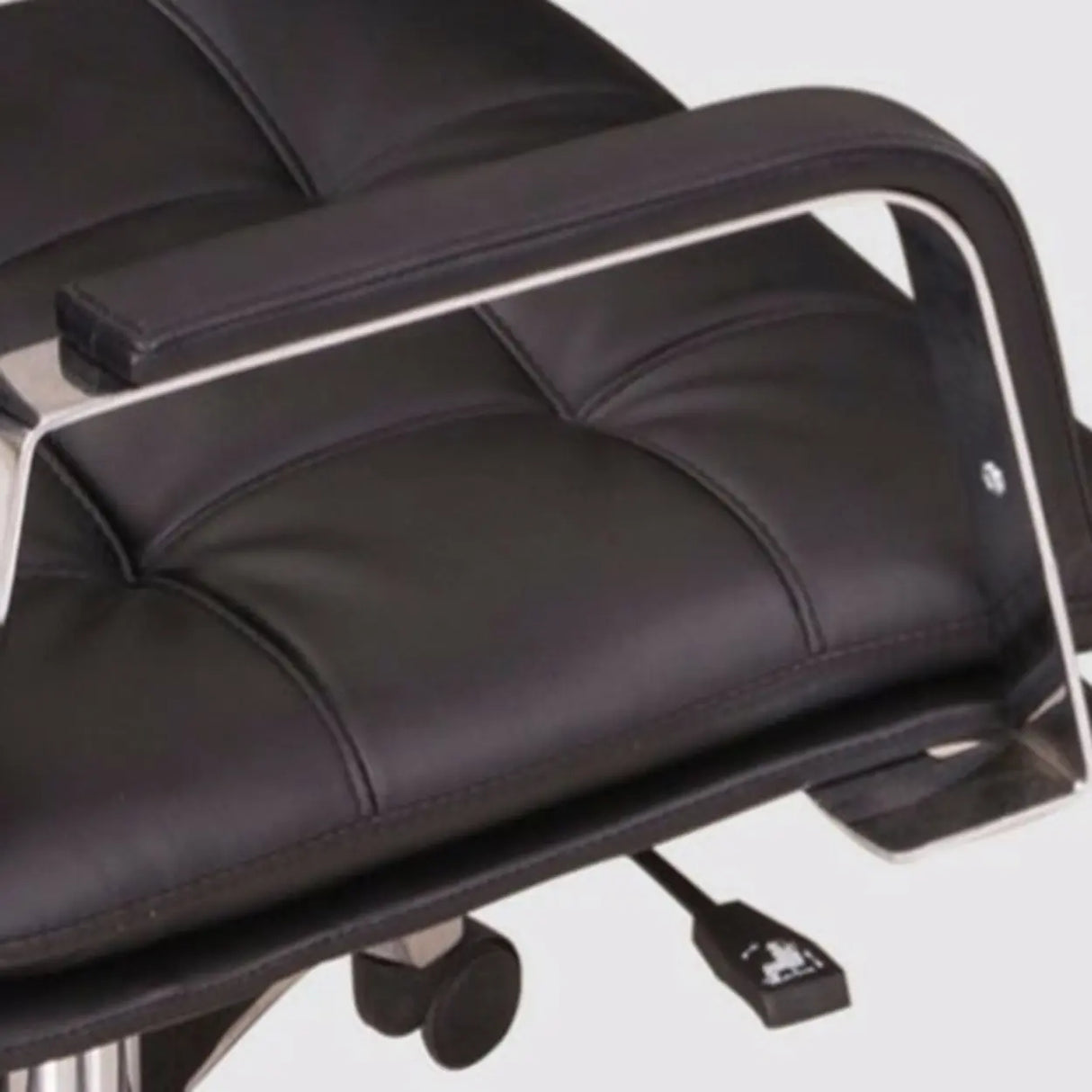 Metal Frame Ergonomic Black Leather Office Chair with Arms Image - 6