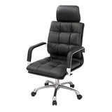 Metal Frame Ergonomic Black Leather Office Chair with Arms Image - 8