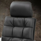 Metal Frame Ergonomic Black Leather Office Chair with Arms Image - 9