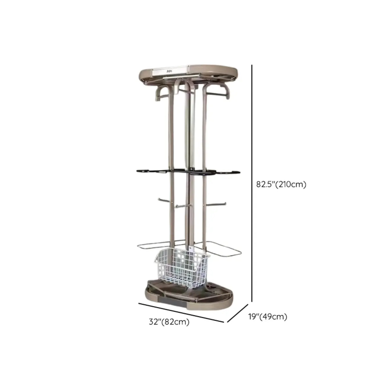 Metal Frame Gold Freestanding Multi-Tier Coat Rack 