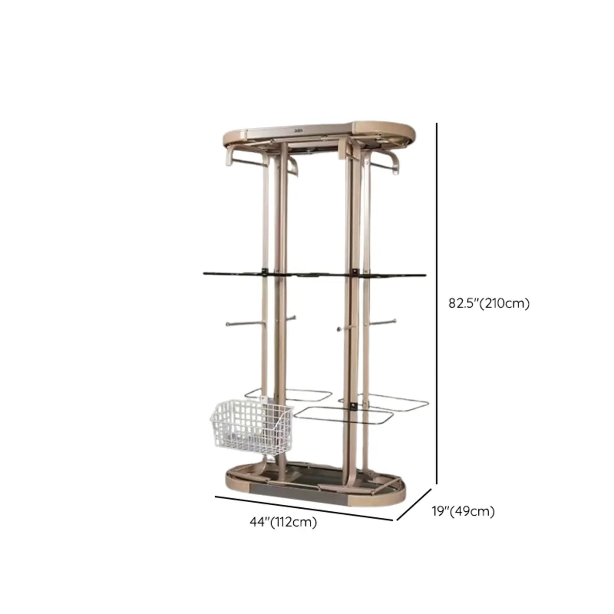 Metal Frame Gold Freestanding Multi-Tier Coat Rack Image - 16