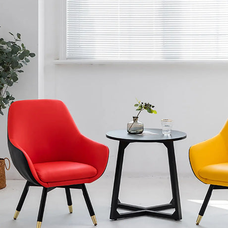 Metal Frame Minimalist Upholstered Office Lounge Chair Image - 1