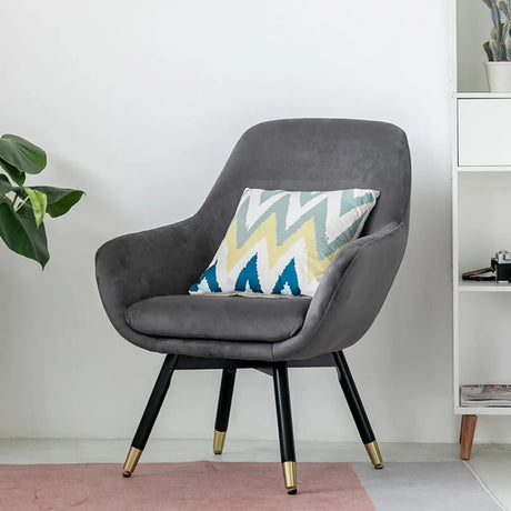 Metal Frame Minimalist Upholstered Office Lounge Chair Image - 2