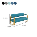 Metal Frame Reception Loveseat in Black Finish #size