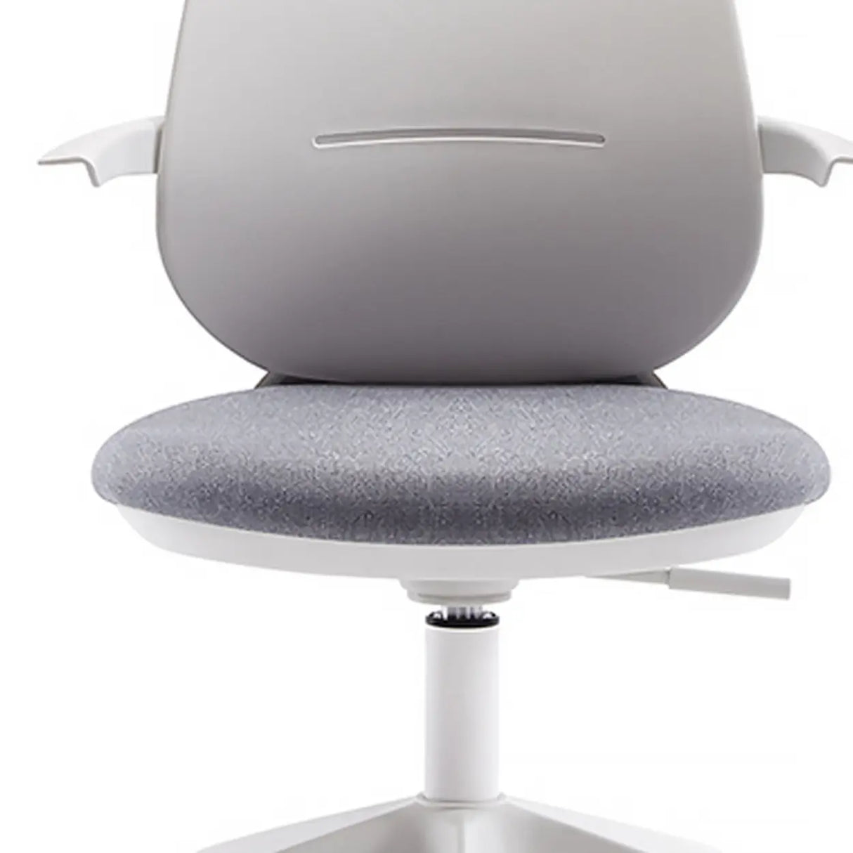 Metal Frame Round Fabric Grey Wheels Office Conference Chair Image - 8