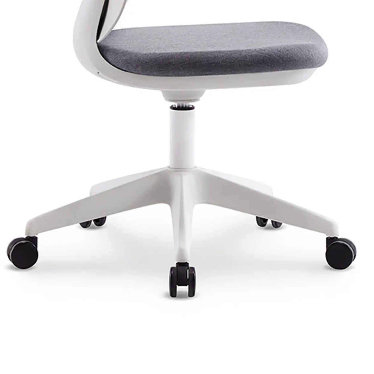 Metal Frame Round Fabric Grey Wheels Office Conference Chair Image - 9