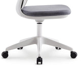 Metal Frame Round Fabric Grey Wheels Office Conference Chair Image - 9