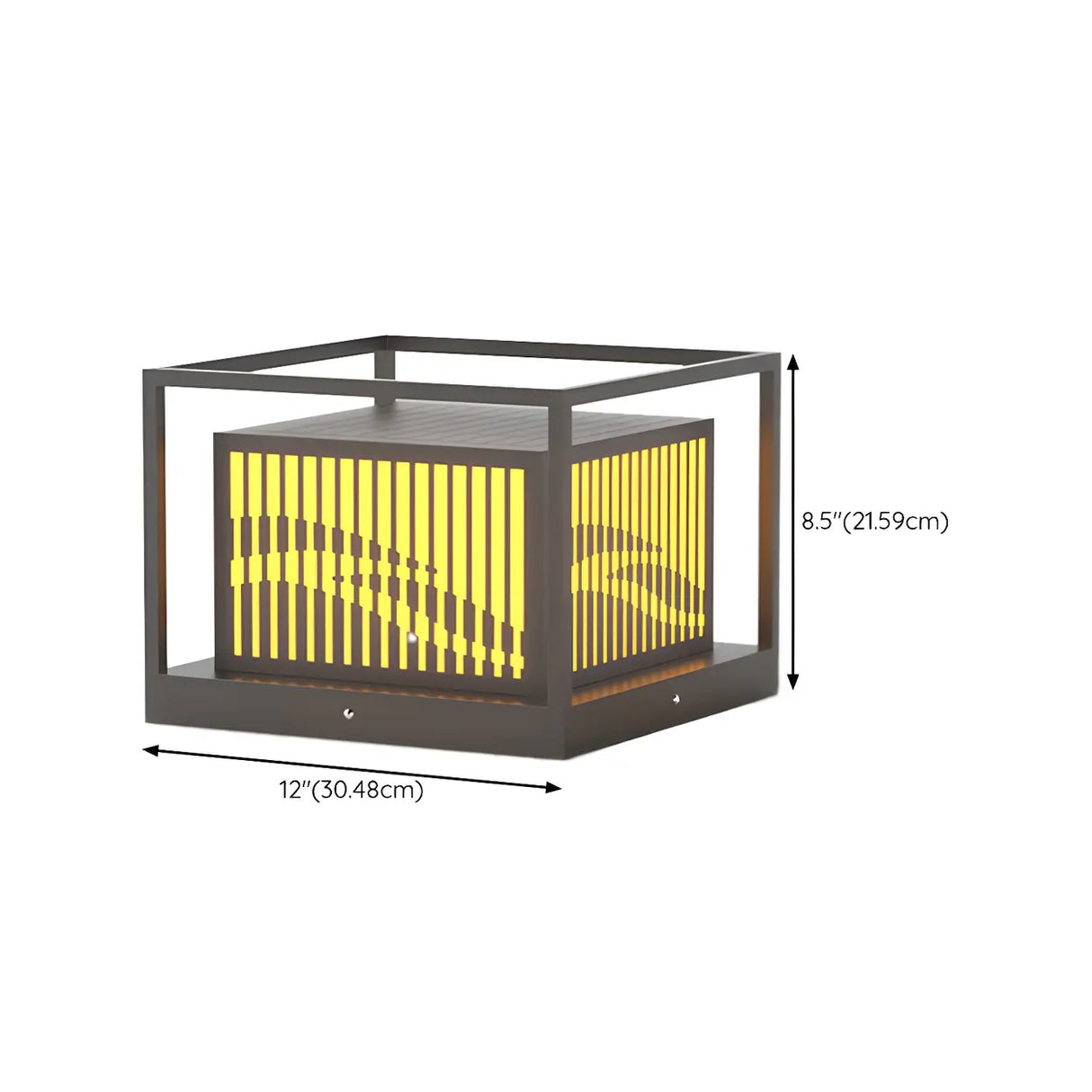 Metal Maple Leaf Square Solar LED Outdoor Post Light Image - 16