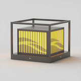 Metal Maple Leaf Square Solar LED Outdoor Post Light Image - 2