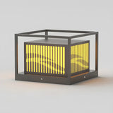 Metal Maple Leaf Square Solar LED Outdoor Post Light Image - 3