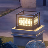 Metal Maple Leaf Square Solar LED Outdoor Post Light Image - 4
